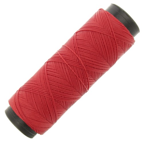 Fil plat en polyester ciré - Slam Cord pour micro macramé 0.6 mm - Rouge x100m