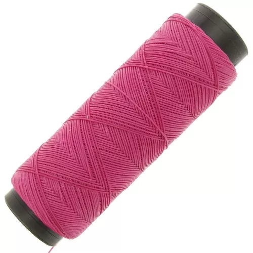 Fil plat en polyester ciré - Slam Cord pour micro macramé 0.6 mm - Fuchsia x100m