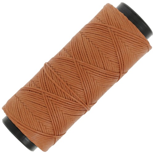 Fil plat en polyester ciré - Slam Cord pour micro macramé 1 mm - Mocca x100m