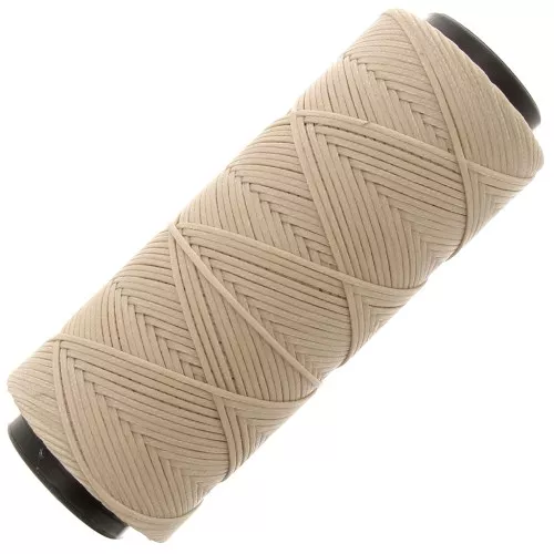 Fil plat en polyester ciré - Slam Cord pour micro macramé 1 mm - Sable x100m