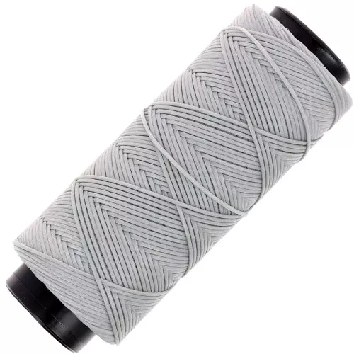 Fil plat en polyester ciré - Slam Cord pour micro macramé 1 mm - Gris x100m