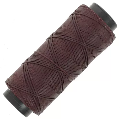 Fil plat en polyester ciré - Slam Cord pour micro macramé 1 mm Aubergine x100m
