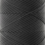 Fil plat en polyester ciré - Slam Cord pour micro macramé 1 mm - Noir x100m