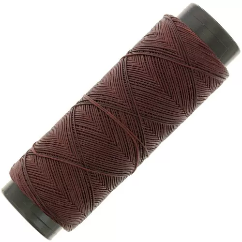 Fil plat en polyester ciré - Slam Cord pour micro macramé 0.6 mm - Cacao x100m