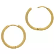 Créoles rondes 18 mm - Fil 2 mm - Acier Inoxydable 304L Doré x2