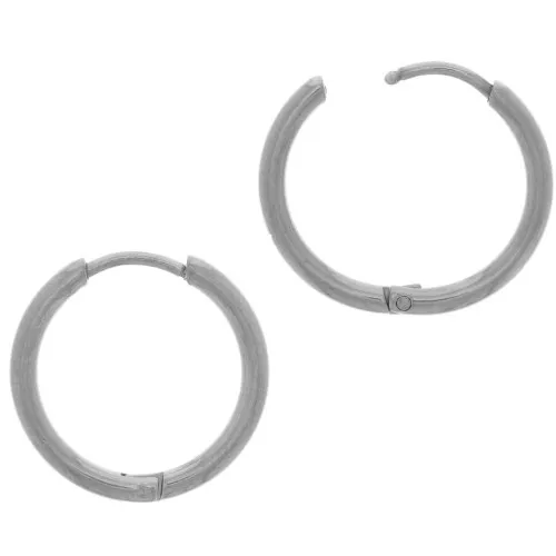 Créoles rondes 18 mm - Fil 2 mm - Acier Inoxydable 304L x2