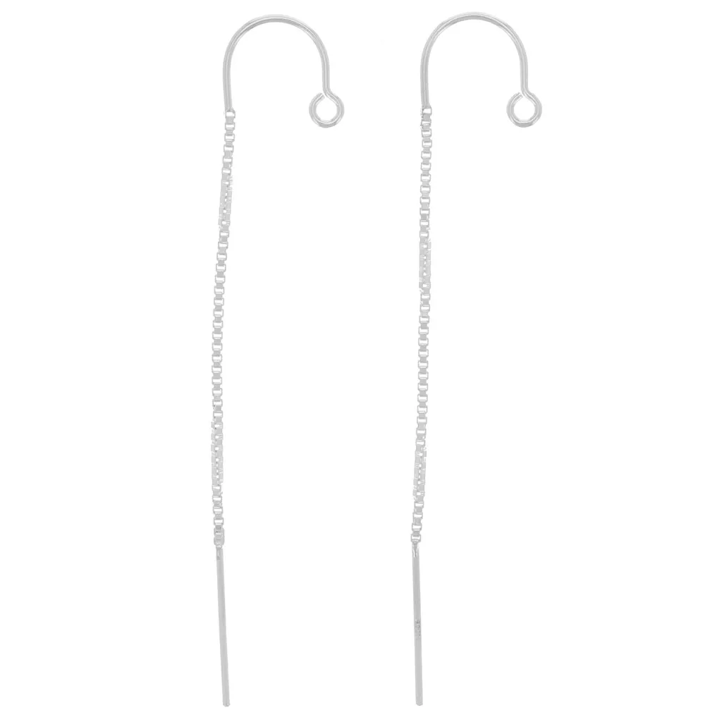 Boucles D'Oreilles Traversantes Cristal Argent Massif 925 - Neuf Avec Étiquettes