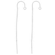 Chaines d'oreilles traversantes maille Vénitienne 48 mm - Argent 925 x2|raw }}