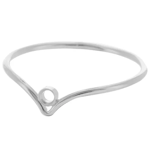 Bague chevron serti pour cabochon 1088 2.2 mm - Taille 52 - Argent 925 x1