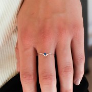 Bague chevron serti pour cabochon 1088 2.2 mm - Taille 57 - Argent 925 x1