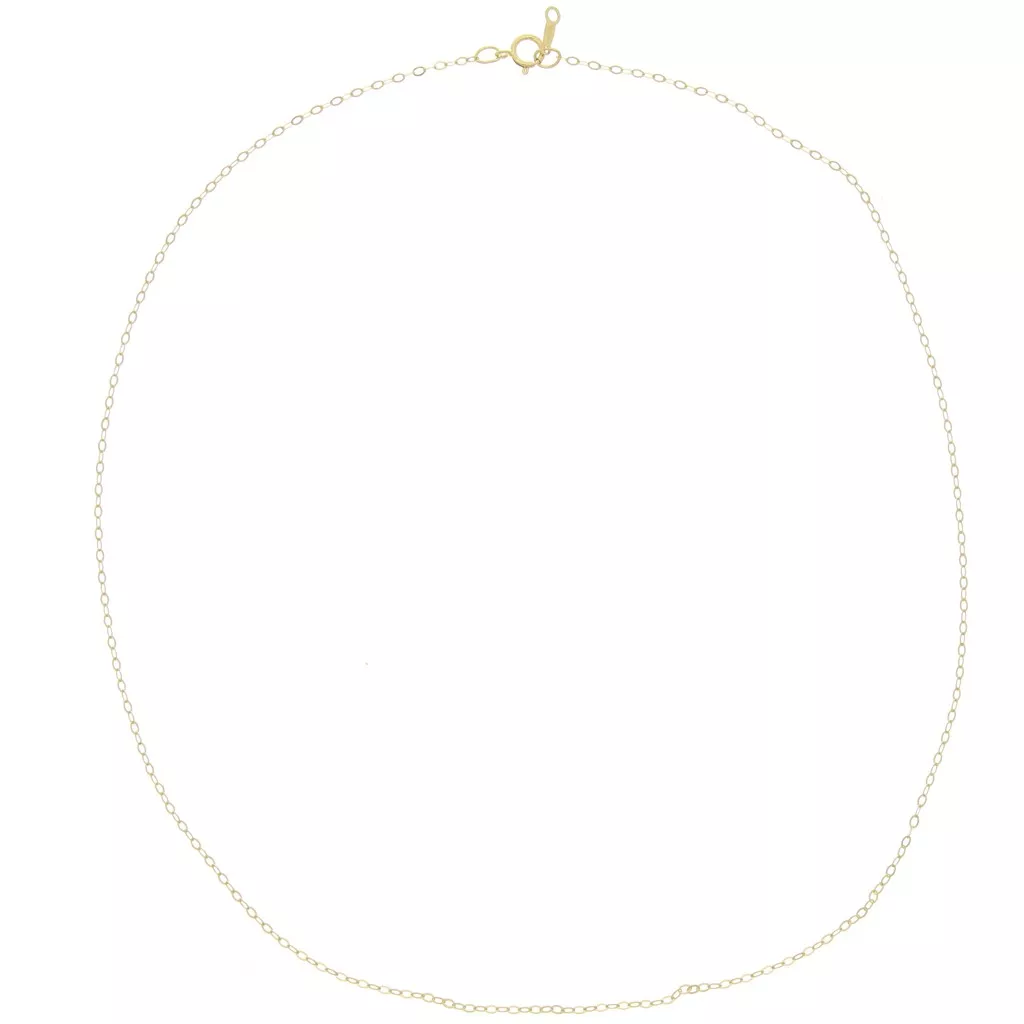 Chaîne Plaqué Or Maille Forcat 45cm - Largeur 1.5mm, Jamais Portée, Couleur Dorée Claire