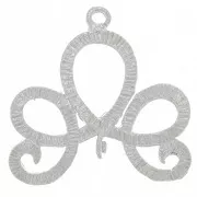 Intercalaire design strié avec 2 anneaux ouvert 20x21 mm - Argenté x1