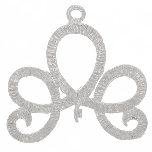 Intercalaire design strié avec 2 anneaux ouvert 20x21 mm - Argenté x1