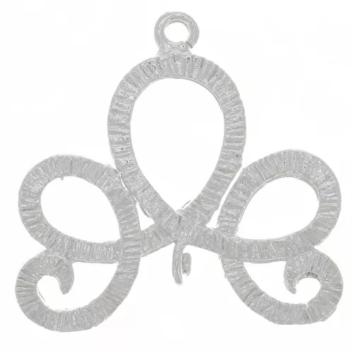 Intercalaire design strié avec 2 anneaux ouvert 20x21 mm - Argenté x1
