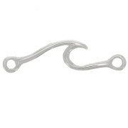 Intercalaire vague 24x6 mm avec 2 anneaux fermés - Argent 925 x1