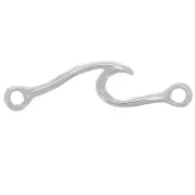 Intercalaire vague 24x6 mm avec 2 anneaux fermés - Argent 925 x1