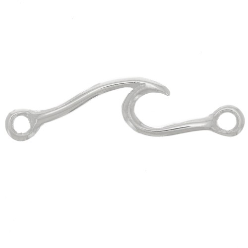 Intercalaire vague 24x6 mm avec 2 anneaux fermés - Argent 925 x1