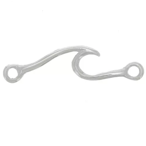 Intercalaire vague 24x6 mm avec 2 anneaux fermés - Argent 925 x1