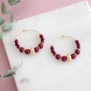 Perles rondelles effet fleur 8 mm - Doré à l'or fin x6