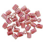 Perles tubes style Heishi céramique 7x5mm - Rouge clair irisé x5|raw }}