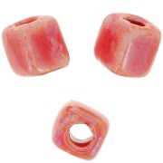 10 Perles Céramique Turquoises Cubes 10mm - Perçage 4mm - Lot Neuf Pour Création De Bijoux