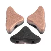 Perles en verre Hélios® par Puca® 6x10mm - Jet Capri Gold Mat x10g