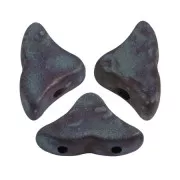 Perles en verre Hélios® par Puca® 6x10mm - Jet Nebula Mat x10g