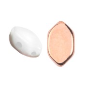 Perles en verre Paros® par Puca® 7x4 mm - Opaque White Capri Gold x10g|raw }}