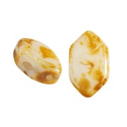 Perles en verre Paros® par Puca® 7x4 mm - Opaque White Travertin x10g