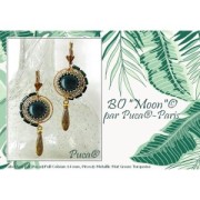 Cabochon rond en verre par Puca® 14 mm - Crystal Mat AB x1