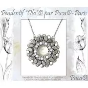 Cabochon rond en verre par Puca® 14 mm - Pastel Light Brown Coco x1