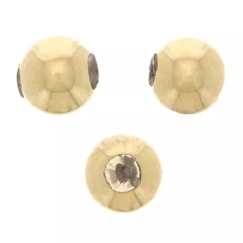 Perles stoppeur 3 mm avec un trou de 0.8 mm - Argent 925 Doré à l'or fin x5