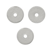 Perles rondelles Heishi - disques plats percés 5x0.7 mm - Argenté x10