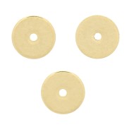 Perles rondelles Heishi - disques plats percés - 6x0.7 mm - Doré à l'or fin x50|raw }}