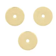 Perles rondelles Heishi - disques plats percés - 6x0.7 mm - Doré à l'or fin x50