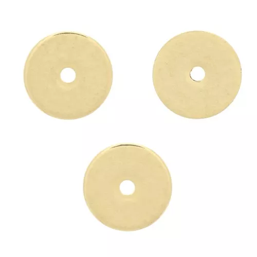 Perles rondelles Heishi - disques plats percés - 6x0.7 mm - Doré à l'or fin x50