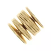 Perles rondelles Heishi - disques plats percés - 6x0.7 mm - Doré à l'or fin x50