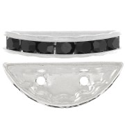 Rondelle Demi-Lune 20x9 mm argentée Jet x1