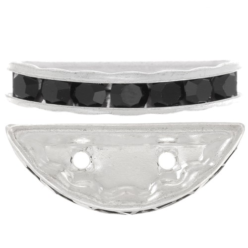 Rondelle Demi-Lune 20x9 mm argentée Jet x1