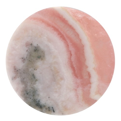 Cabochon plat rond - palet - 10 mm en pierre gemme - Rhodochrosite x1