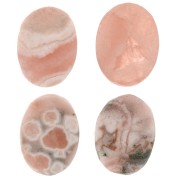 Cabochon plat ovale - palet - 8x6 mm en pierre gemme - Rhodochrosite x1