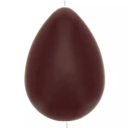 Perle goutte plate en résine opaque 37x26 mm - Grenat x1