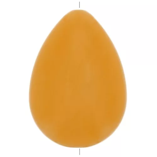 Perle goutte plate en résine opaque 37x26 mm - Moutarde x1