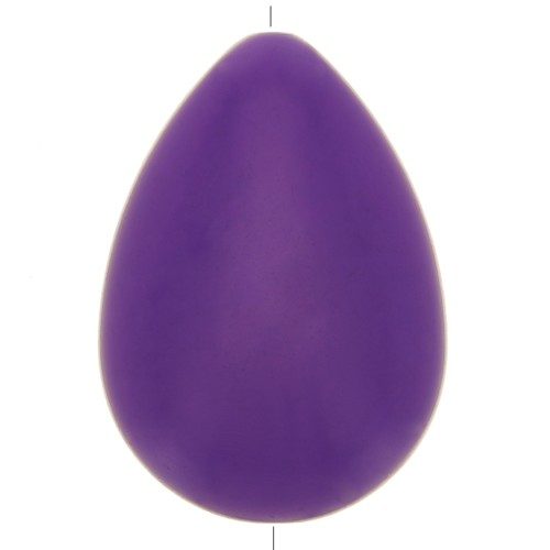 Perle goutte plate en résine opaque 37x26 mm - Violet x1