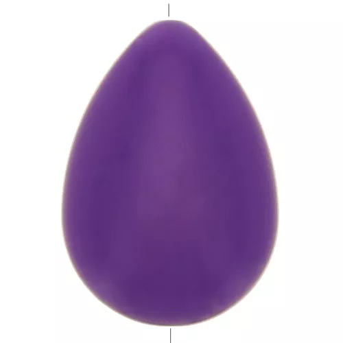 Perle goutte plate en résine opaque 37x26 mm - Violet x1
