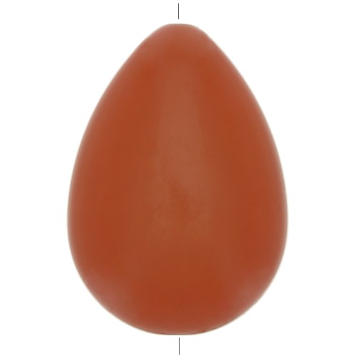 Perle goutte plate en résine opaque 37x26 mm - Terracotta x1