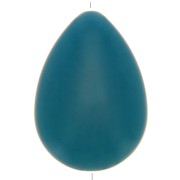 Perle goutte plate en résine opaque 37x26 mm - Bleu canard x1|raw }}