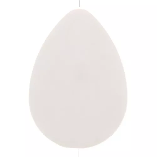 Perle goutte plate en résine opaque 37x26 mm - Ivoire x1