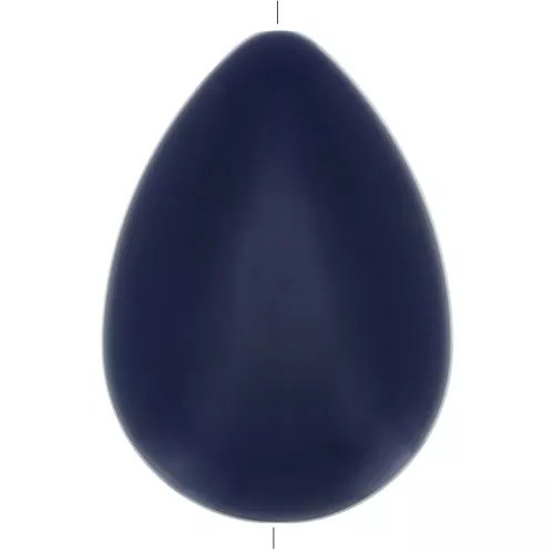 Perle goutte plate en résine opaque 37x26 mm - Bleu marine x1