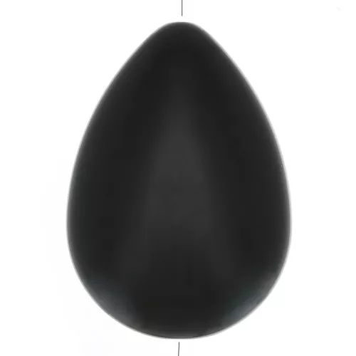 Perle goutte plate en résine opaque 37x26 mm - Noir x1
